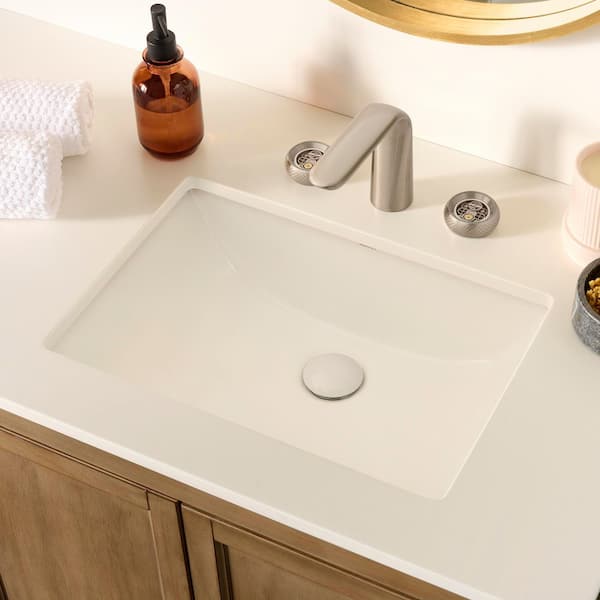 Krona 19 in. x 14 in. Undermount Bathroom Sink in White Porcelain