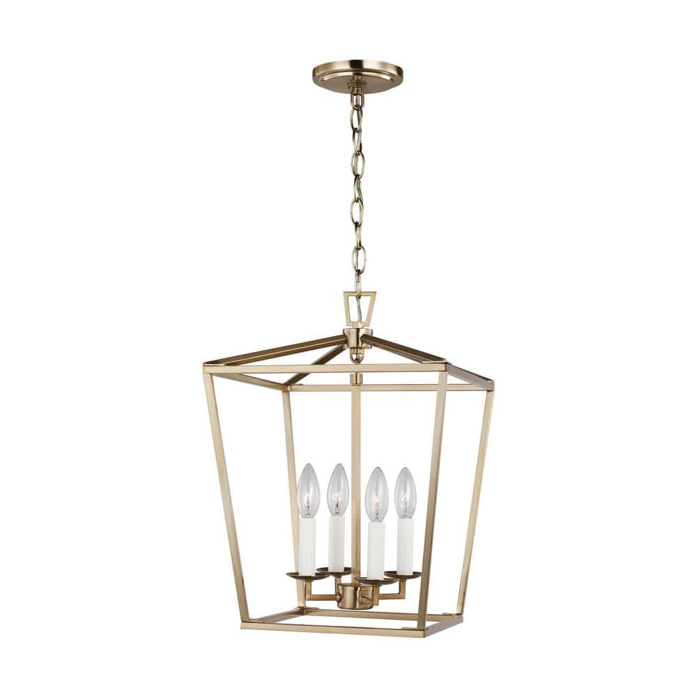Dianna 18" Satin Brass Indoor/Outdoor 4-Light Lantern Pendant