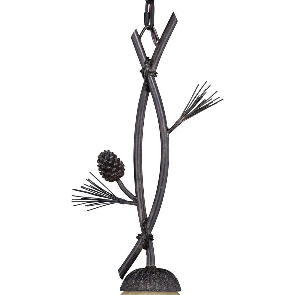 Black Walnut Rustic Glass Mini Pendant Light