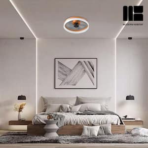Dusen 20 in. LED Indoor Orange Ceiling Fan Light with Remote