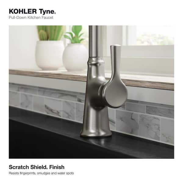 KOHLER Tyne Single-Handle Pull-Down Sprayer Kitchen Faucet in Vibrant Stainless