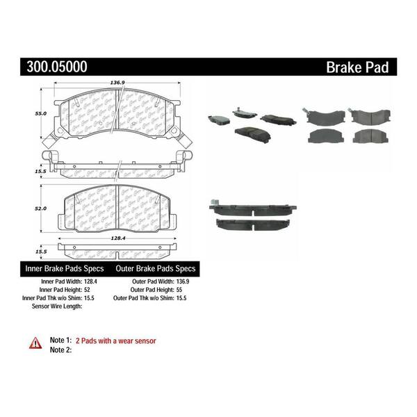 Centric Parts Disc Brake Pad Set 1991-1996 Toyota Previa 2.4L