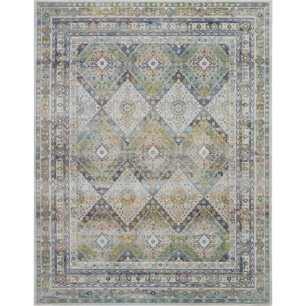 Nourison Global Vintage Blue/Green 9 ft. x 12 ft. Oriental Traditional Area Rug