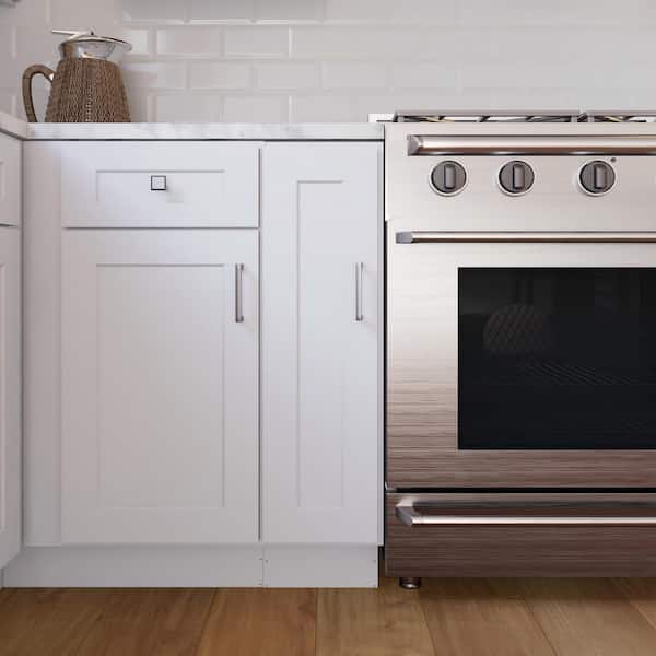 Easy-DIY 9 in. W x 24 in. D x 34.5 in. H in Shaker White Ready to Assemble Tray Bases Kitchen Cabinet