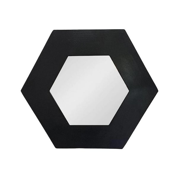 HomeRoots 18.5 in. W x 18.5 in. H Iron Black Vanity Mirror