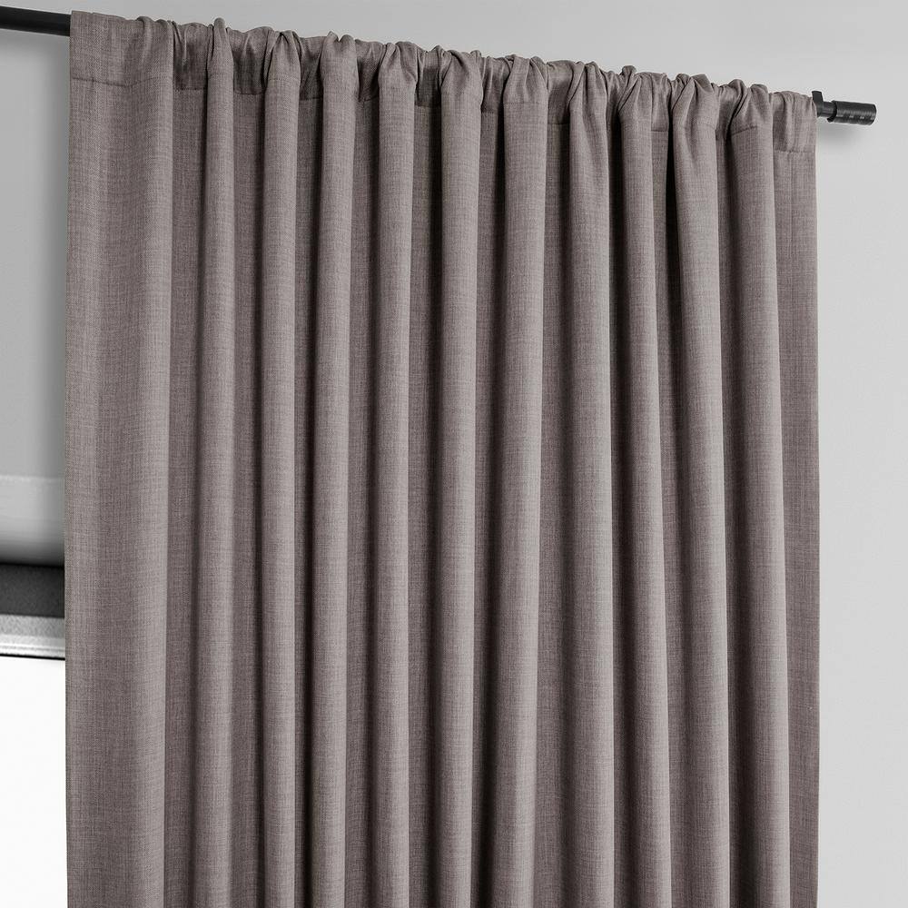 Mink 84" Faux Linen Blackout Curtain Panel