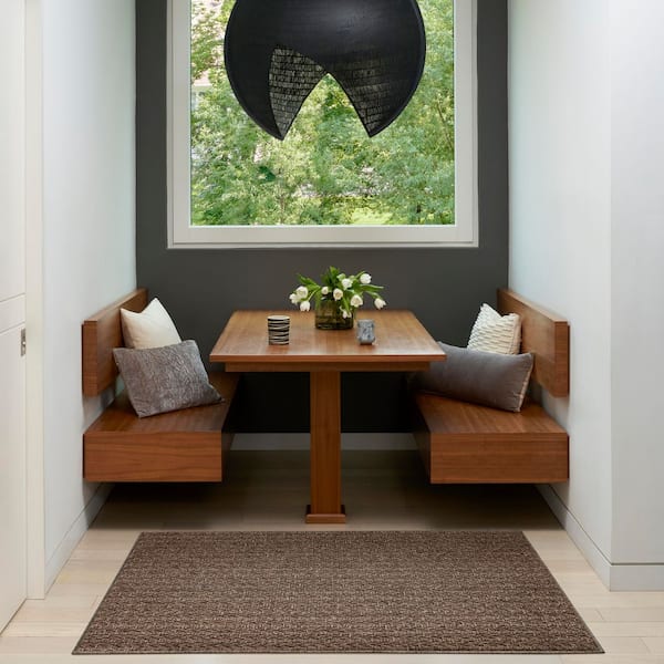 Tulum Brown 3 ft. x 5 ft. All-Over Design Contemporary Area Rug