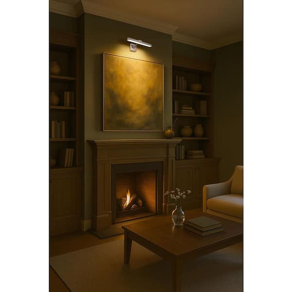 Hazel Brushed Nickel 2 ft. Integrated LED Picture Light with Acrylic Lens