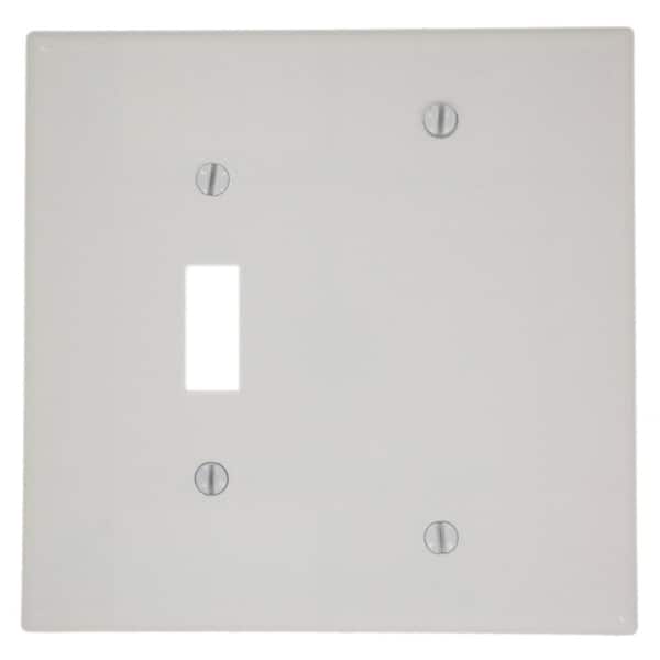 Leviton White 2-Gang 1-Toggle/1-Blank Wall Plate (1-Pack)