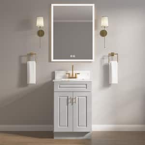 24 in. W x 21 in. D x 34.5 in. H Ready to Assemble Bath Vanity Cabinet without Top in Raised Panel Dove