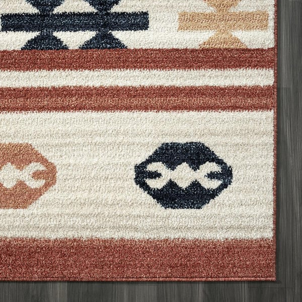 Sedona Red 7 ft. 9 in. x 10 ft. 2 in. Oriental Polypropylene Area Rug