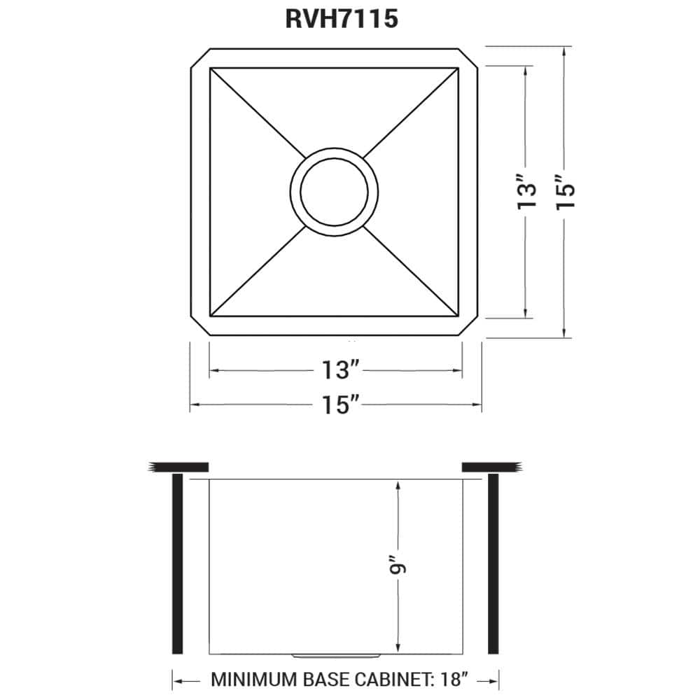 Ruvati 15" Stainless Steel Undermount Bar Prep Sink