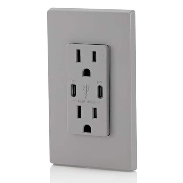 15 Amp 125 V Tamper Resistant Duplex Outlet/Receptacle, Gray (1-Pack) T5637-G