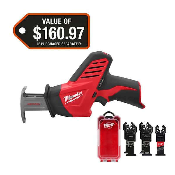 M12 12V Lithium-Ion HACKZALL Cordless Reciprocating Saw & Multi-Tool Oscillating Blade Kit (5-Piece)