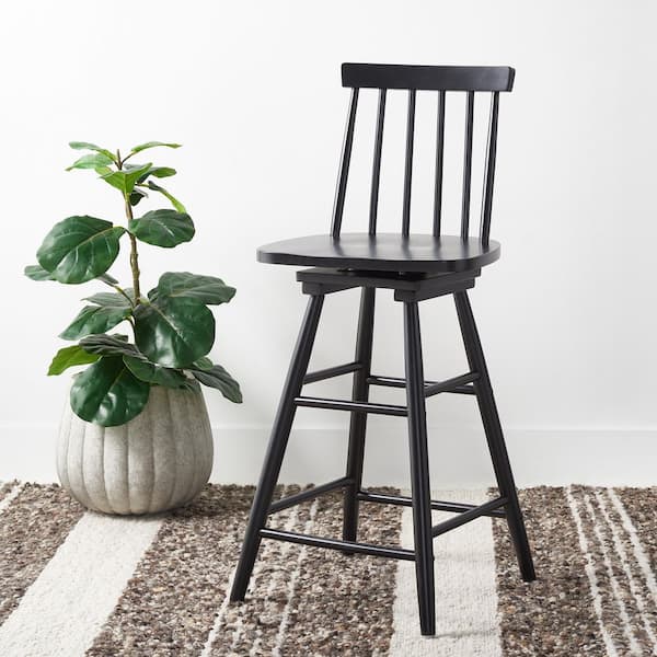 Quai Black Swivel Bar Stool