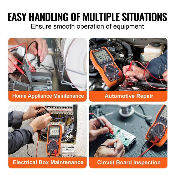 PN109 Digital Multimeter - 4000 Count Clamp Meter With Backlit Display, Battery Operated