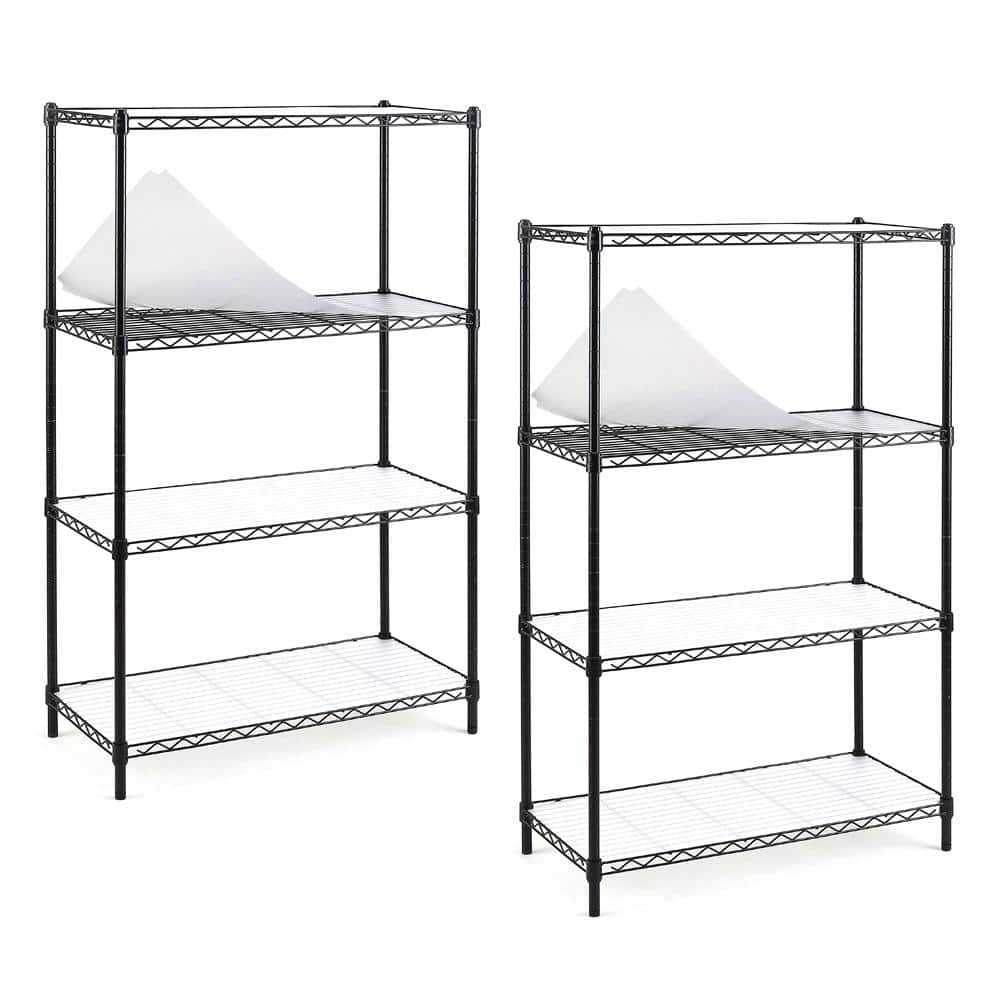 EFINE Black 4Tier Carbon Steel Wire Garage Storage Shelving Unit NSF