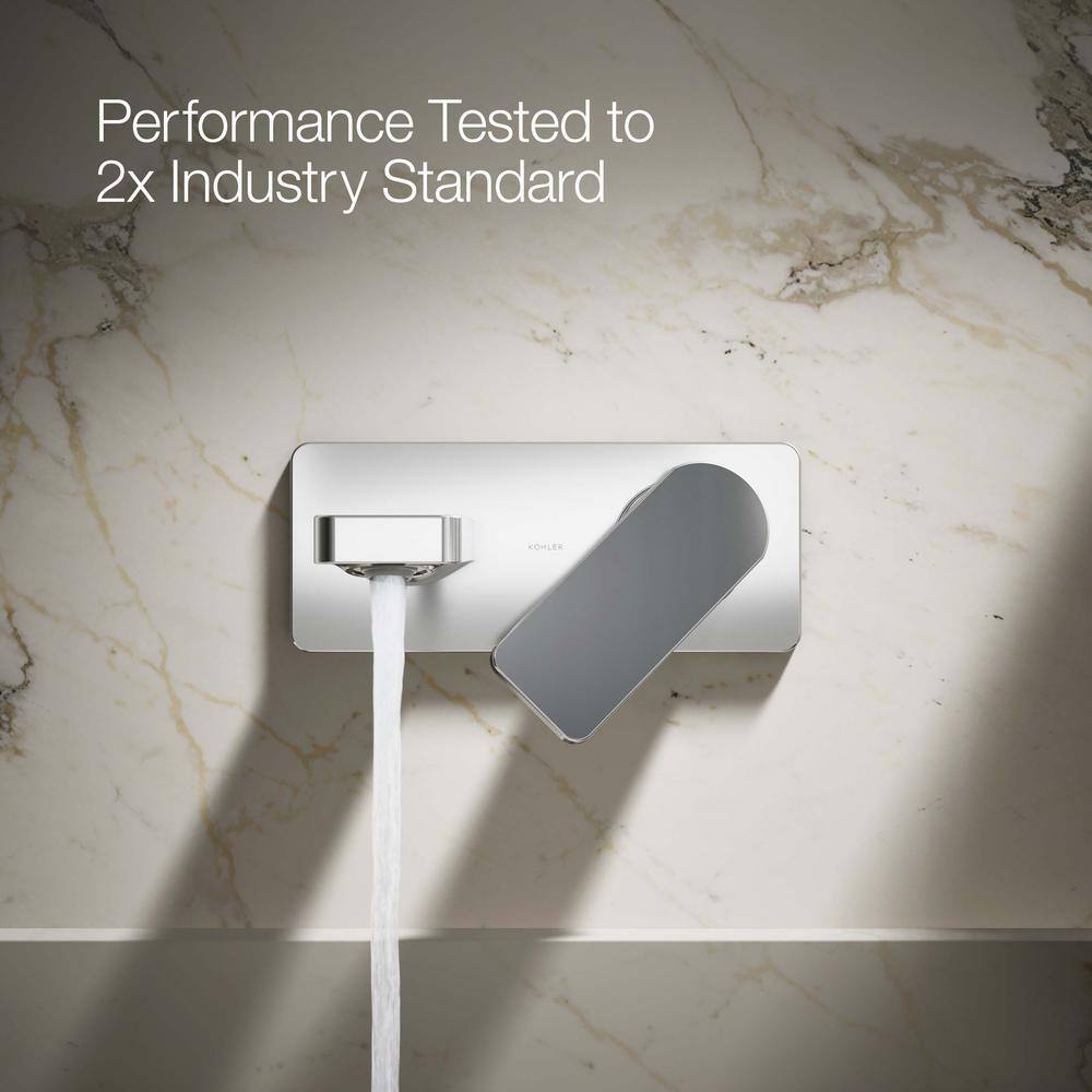 Parallel Polished Chrome Wall-Mount Single-Handle Bathroom Faucet