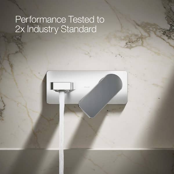KOHLER Parallel Single-Handle Wall Mount Bathroom Faucet in Polished Chrome