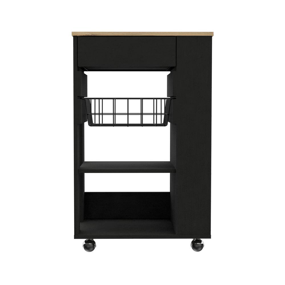 Outdoor Grill Cart with Two Open Shelves, One Rack, and A Spacious Drawer f