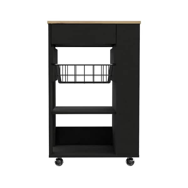 Unbranded Outdoor Grill Cart with Two Open Shelves, One Rack, and A Spacious Drawer for Ample Storage