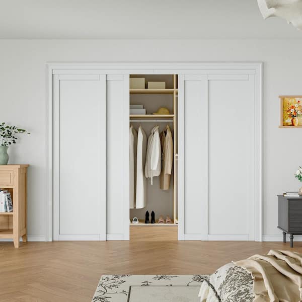 Moristar 96 in. x 80 in. Paneled Primed White Solid Core MDF
