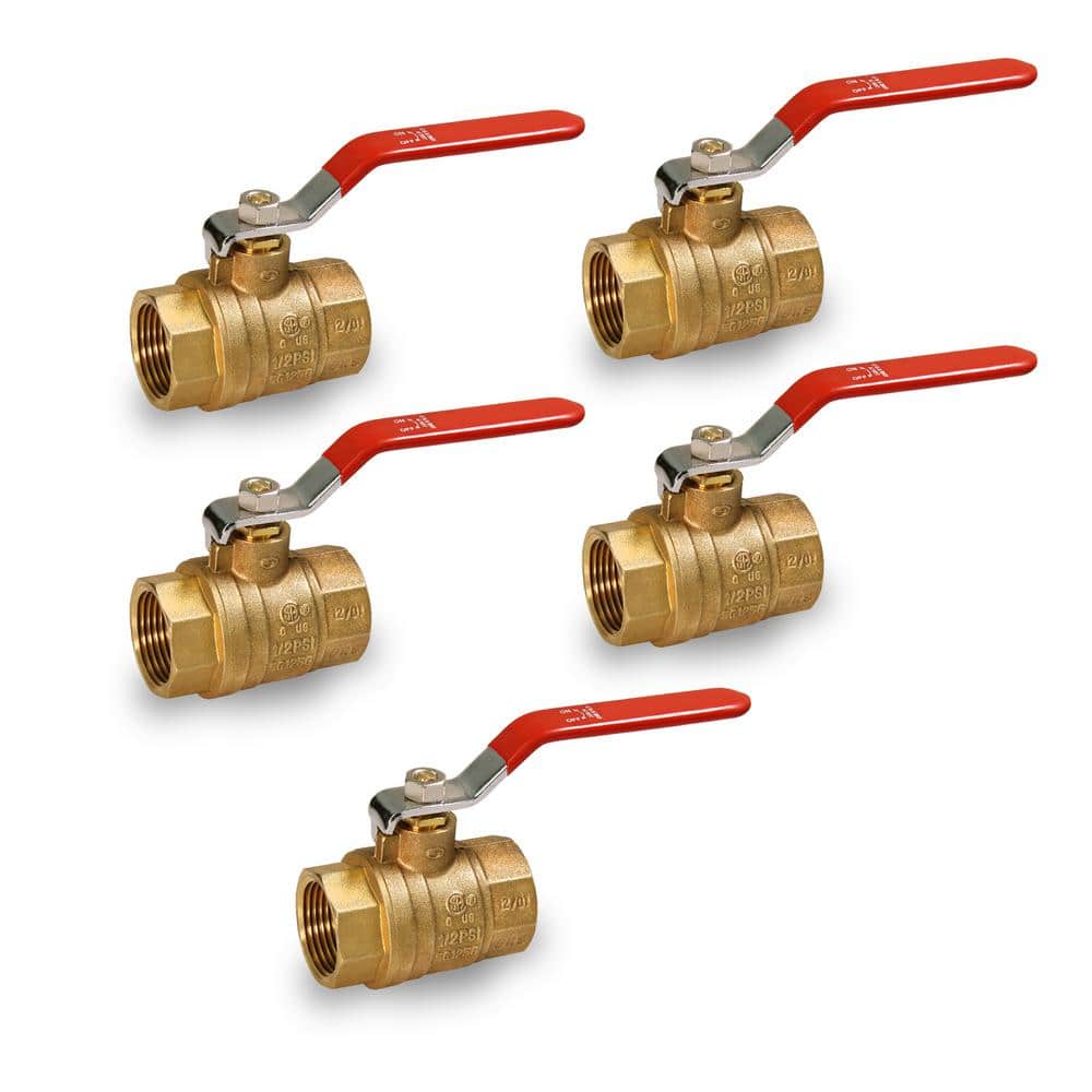 Premium Brass Gas Ball Valve, with 1 in. FIP Connections (5-Pack) price history on PriceWatchPro