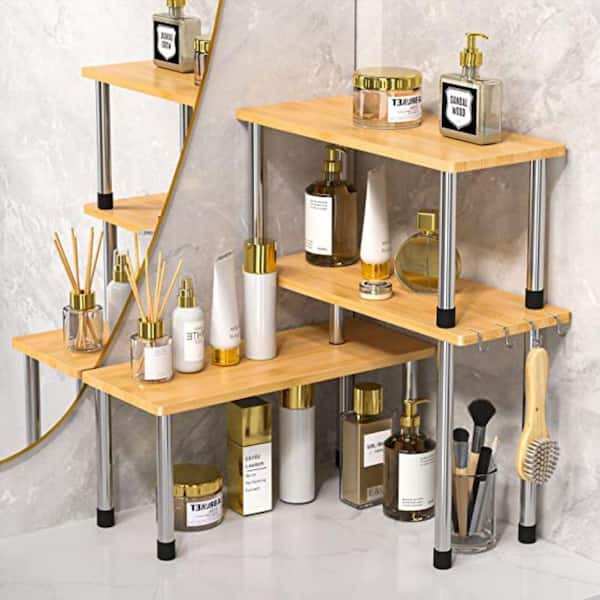 These Tiered  Corner Shelves Save You Tons of Counter Space