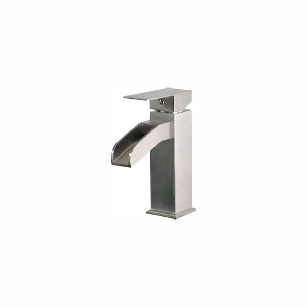 Belle Foret Single Hole Single-Handle Mid-Arc Bathroom Faucet in Stainless Steel