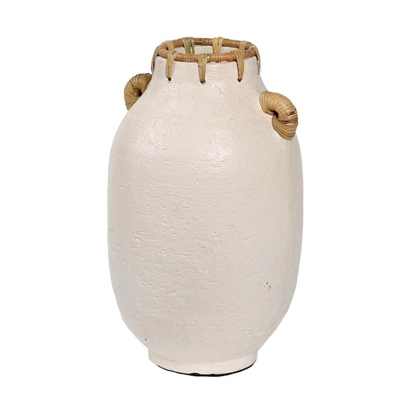 Unbranded Sunglow Ceramic 4 in. Decorative Vase in White - Medium