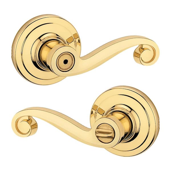 Lido Polished Brass Bed/Bath Wave Door Handle