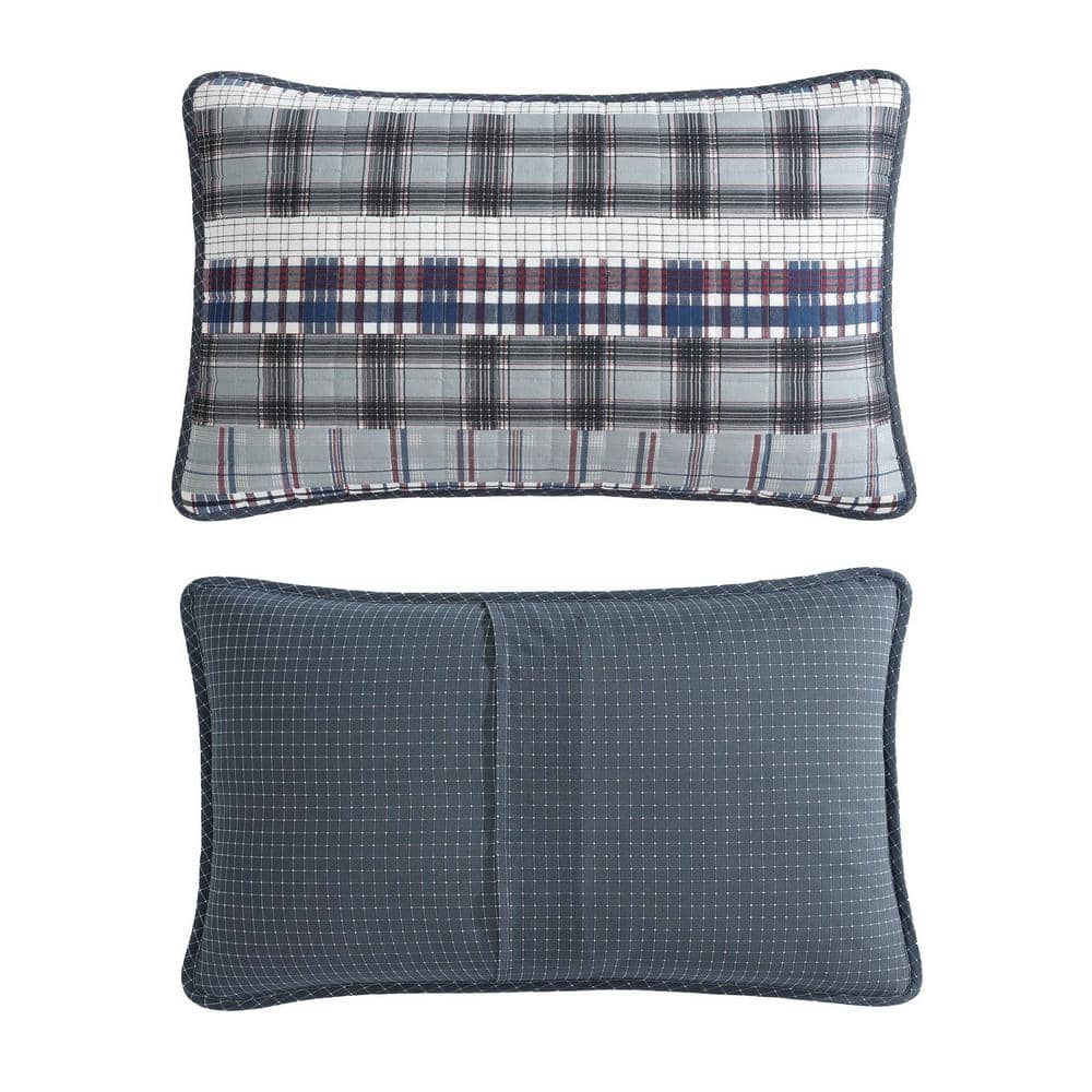 King Smoke Gray Cotton Reversible Quilt Set