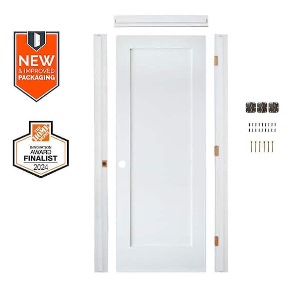 Krosswood Doors Assembly Required 36 in. x 80 in. Shaker 1-Panel Right-Hand Primed Solid Core MDF Wood Interior Door Kit w/Separate Jamb
