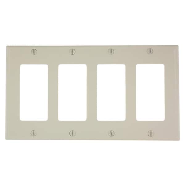 4-Gang Light Almond Decora/Rocker Nylon Standard Wall Plate (1-Pack) 80412-NT