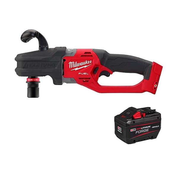 M18 FUEL 18V Lithium-Ion Brushless Cordless Hole Hawg 7/16 in. Right Angle Drill W/ Quick-Lok w/ 12.0 Ah Battery