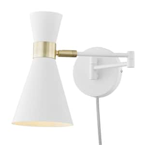 Beaker Plug-In White Wall Sconce