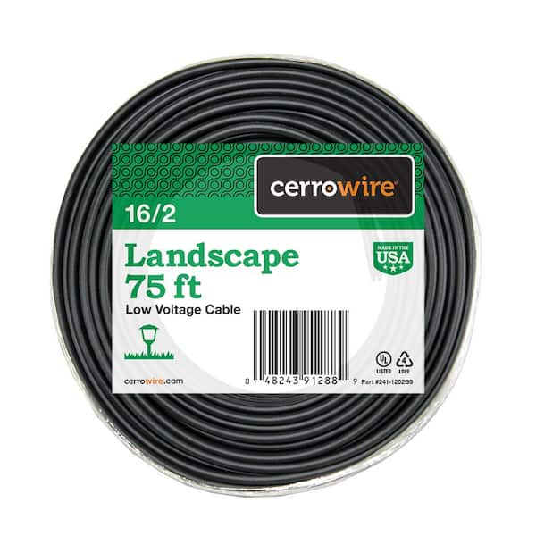 Cerrowire 75 ft. 16/2 Black Stranded Low-Voltage Landscape Lighting Wire