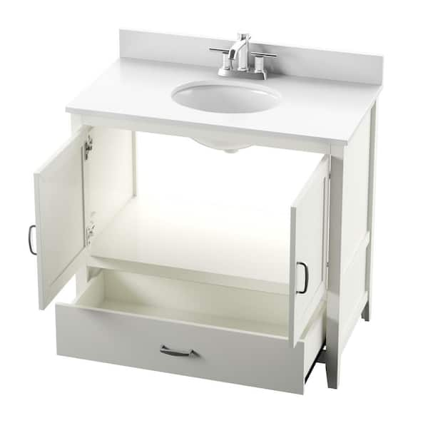 Twin Star Home 25 in. W x 25 in. D Corner Bathroom Vanity in