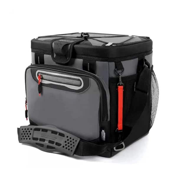 ITOPFOX 16 qt. Zipperless Hardbody Soft-Side Beverage Cooler in Sharkskin Gray for Outdoor Camping