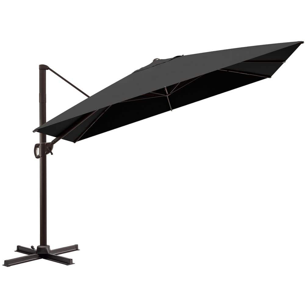 11 ft. x 9 FT. Fade Resistant Outdoor Cantilever Umbrella 360° Rotation Offset Patio Umbrella in Black with Cross Stand price history on PriceWatchPro