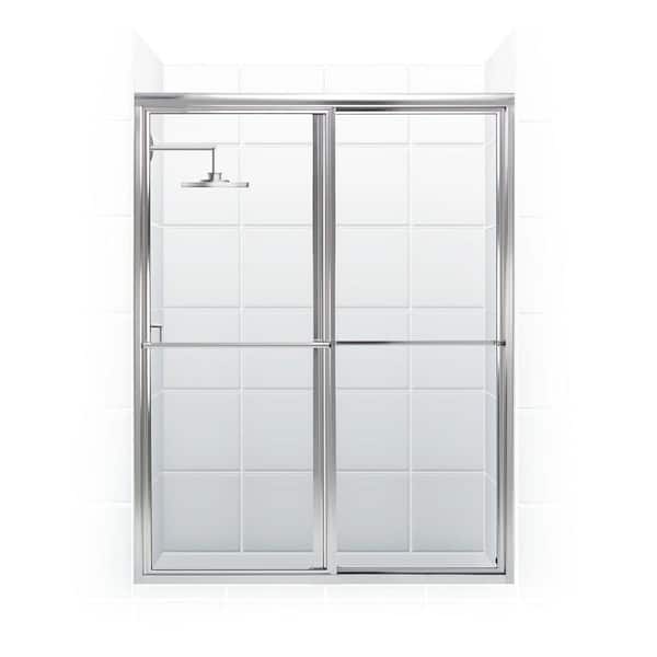 Newport 42 in. to 43.625 in. x 70 in. Framed Sliding Shower Door with Towel Bar in Chrome and Clear Glass