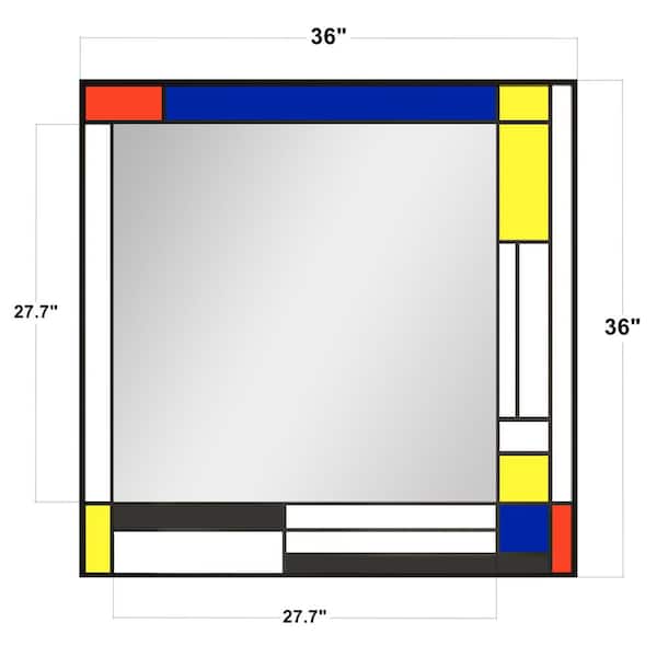 36 in. W. x 36 in. H Rectangular Framed Wall Bathroom Vanity Mirror in Color