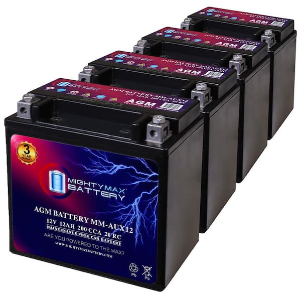 MM-AUX12 Auxiliary Battery 12V 12Ah, 22RC, 200 CCA Rechargeable AGM Car Battery
