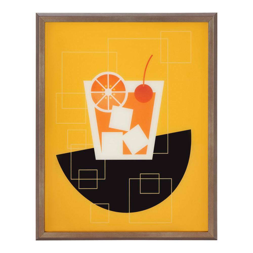 Gold Framed Mid-Century Modern Cocktail Poster, 16" x 20"