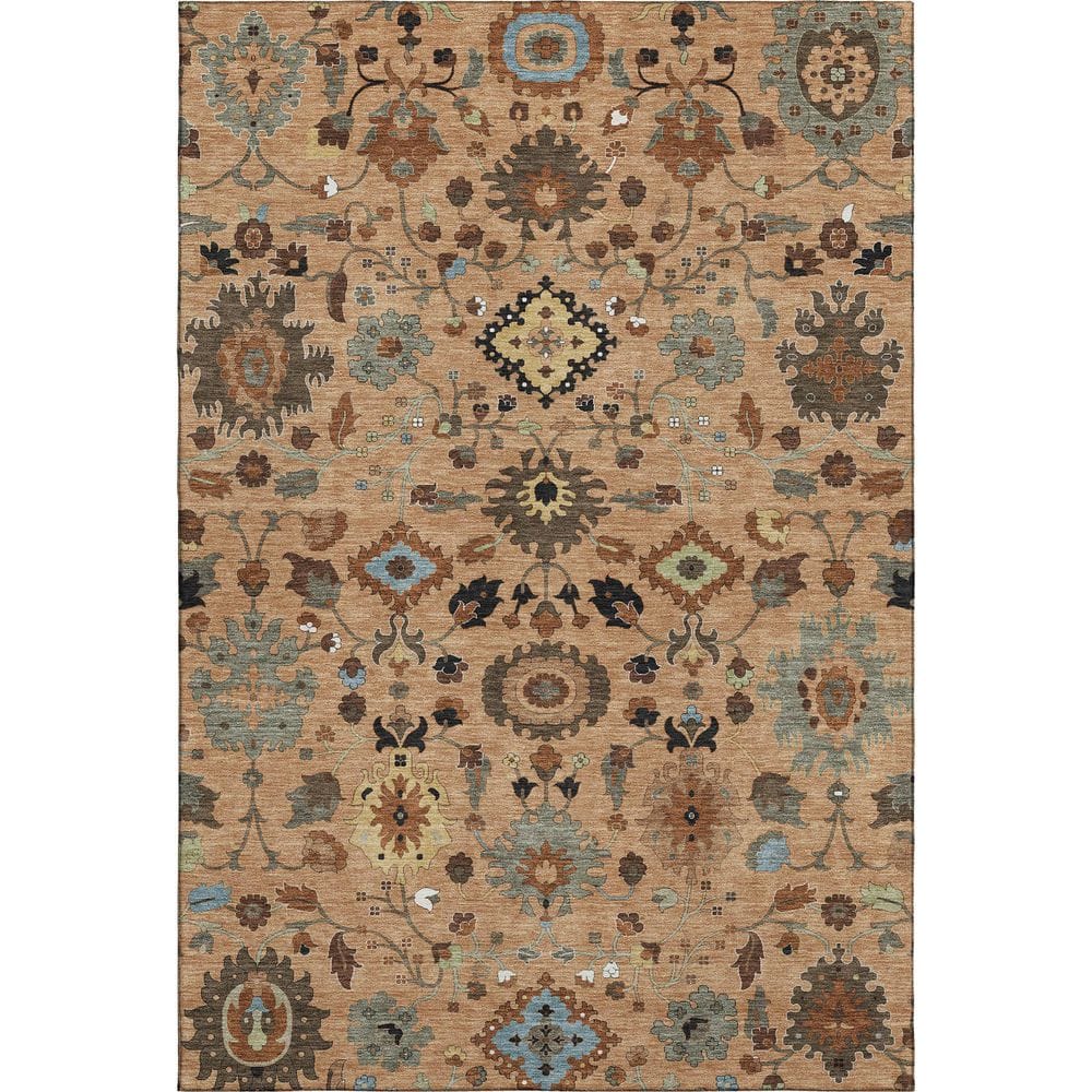 Mayfield Premium Machine Washable Abstract AMF2458 Copper 8 ft. x 10 ft. Area Rug price history on PriceWatchPro