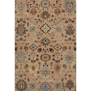 Mayfield Premium Machine Washable Abstract AMF2458 Copper 8 ft. x 10 ft. Area Rug