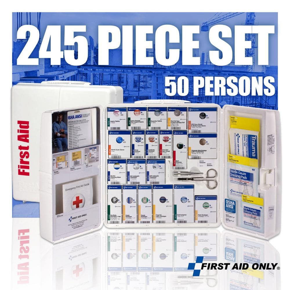 Large White Plastic First Aid Cabinet for 50 People