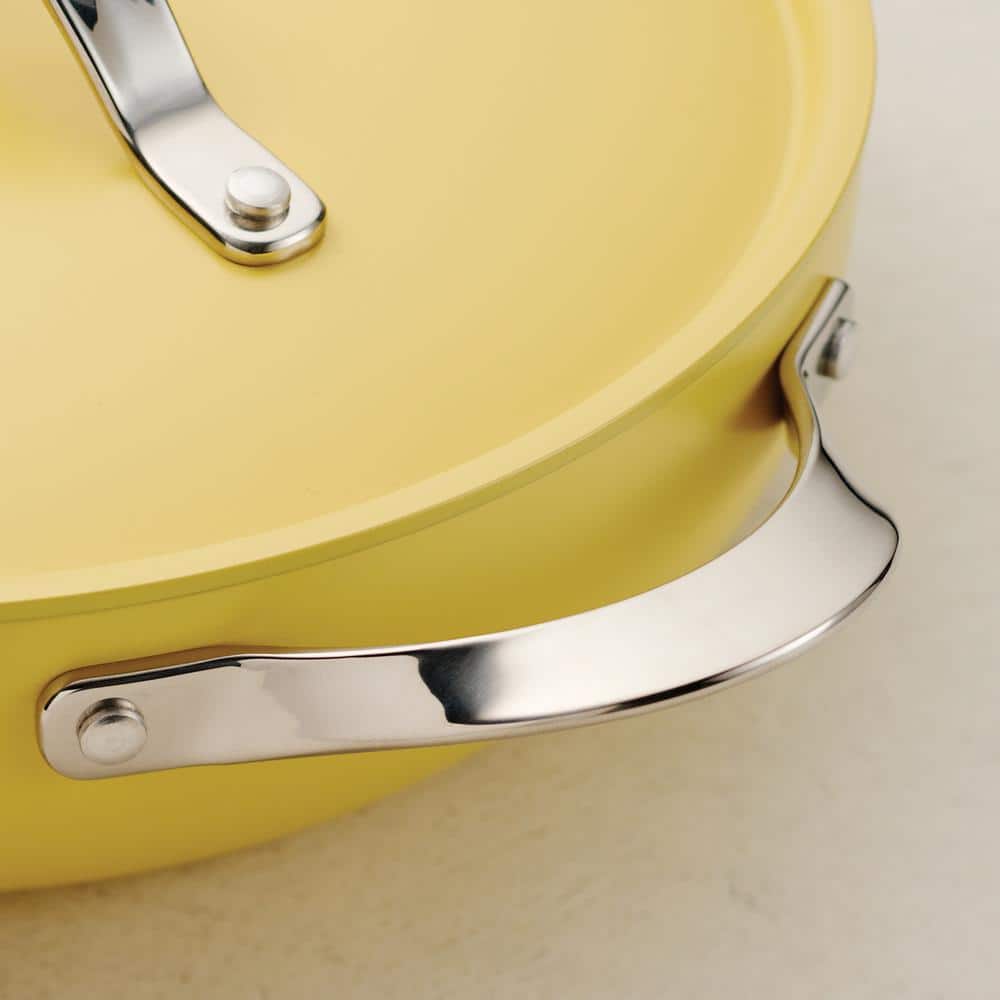 Mustard Yellow 5-Piece Non-Stick Ceramic Coated Aluminum Cookware Set