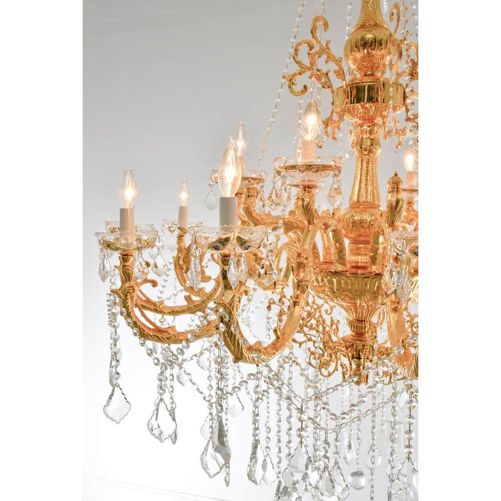 Grand Gold Empire Crystal Candle Chandelier
