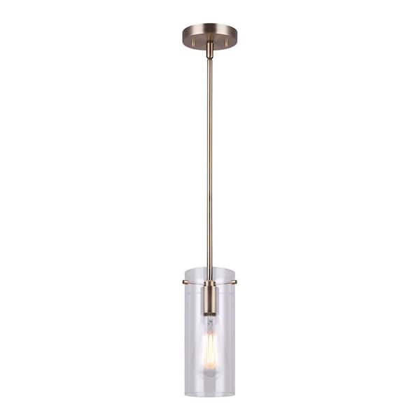 CANARM Joni 1-Light Gold Pendant with Clear Glass Shade